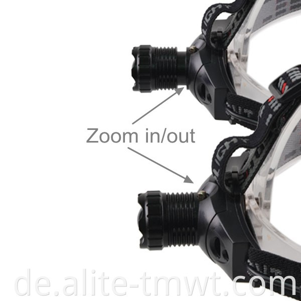 Einstellbare Superhelle Kopf 1000 Lumen 3 Modi Taschenlampe wiederaufladbare Zoomfokus -Scheinwerfer für Camping
